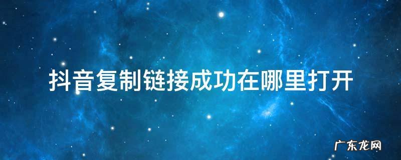 抖音复制链接成功在哪里打开 抖音复制链接后在哪里打开