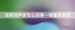 话筒无声如何检修 话筒没声音怎么回事一键重装系统