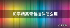 和平精英背包挂件怎么用 和平精英如何装备背包挂件