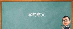 孝的意义 心孝和身孝的意义