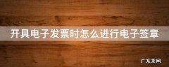 开具电子发票时怎么进行电子签章