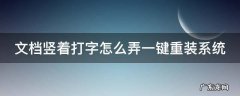 文档竖着打字怎么弄一键重装系统 文档怎么竖向打字