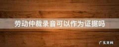 劳动仲裁录音可以作为证据吗 劳动仲裁录音能作为证据吗