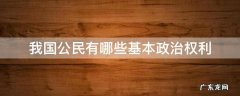 我国公民享有哪些基本政治权利 我国公民有哪些基本政治权利