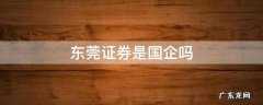 东莞证券是国企吗 东莞证券是什么企业