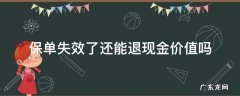 保单失效后可以退现金价值吗 保单失效了还能退现金价值吗