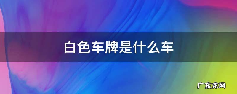 白色车牌是什么车sb开头 白色车牌是什么车