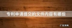 专利申请提交的文件内容有哪些 专利申请提交的文件内容有哪些要求