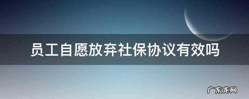 员工自愿放弃社保协议有效吗 员工自愿放弃社保协议有效吗?案例