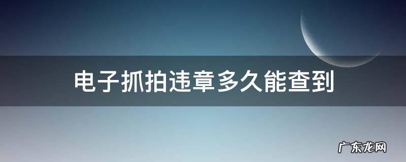 兰州电子抓拍违章多久能查到 电子抓拍违章多久能查到