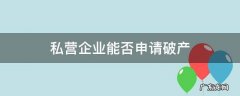私营企业能申请破产吗 私营企业能否申请破产
