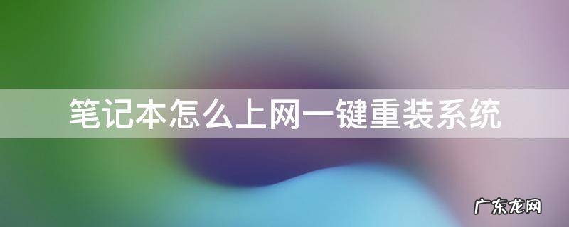 笔记本电脑系统怎么一键重装 笔记本怎么上网一键重装系统