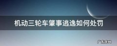 电动三轮肇事逃逸怎么处罚 机动三轮车肇事逃逸如何处罚