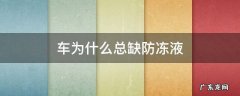车为什么总缺防冻液 为什么汽车会缺防冻液