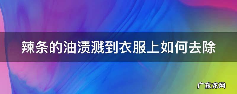 辣条的油渍溅到衣服上如何去除 辣条的油渍溅到衣服上如何去除掉