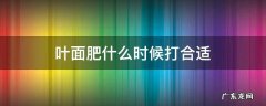 叶面肥什么时候打合适 植物的叶面肥什么时间打好啊