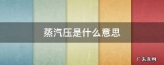 蒸汽压是什么意思 蒸汽压怎么理解