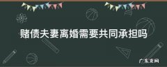 赌债夫妻离婚需要共同承担吗 夫妻离婚赌债能夫妻共同承担吗?