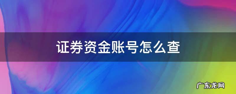 证券资金账号怎么查 证券资金账号怎么查询