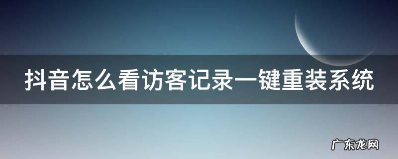 抖音怎么看访客记录一键重装系统 新版本抖音怎么查看访客