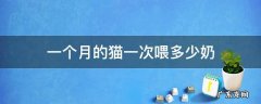 一个月的猫每次喂多少奶 一个月的猫一次喂多少奶