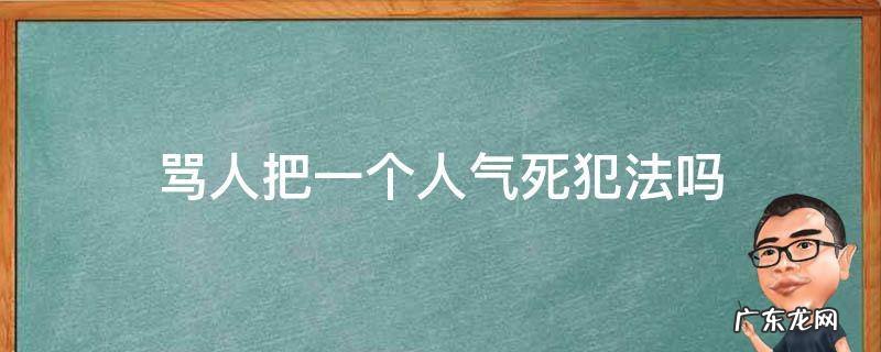 把人骂的气死了犯法吗 骂人把一个人气死犯法吗