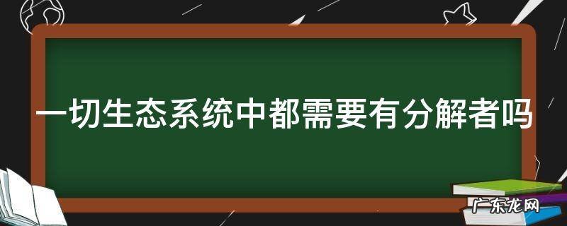 生态系统中必须有分解者吗 一切生态系统中都需要有分解者吗