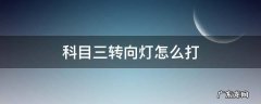 科目三转向灯怎么打 科目三转向灯怎么打上右下左