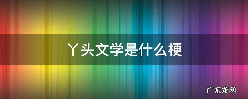 丫头文学是什么梗 丫头文学还有什么文学