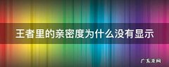 王者里的亲密度为什么没有显示了 王者里的亲密度为什么没有显示