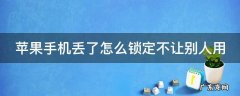 苹果手机丢了怎么锁定不让别人用 苹果手机丢了怎么锁定不让别人用电脑操作