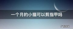 1个月的小猫可以剪指甲吗 一个月的小猫可以剪指甲吗