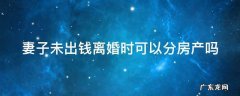 妻子未离婚带钱走了,违法吗 妻子未出钱离婚时可以分房产吗
