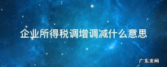 企业所得税调增调减是什么意思 企业所得税调增调减什么意思
