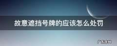 故意遮挡号牌的应该怎么处罚 随意遮挡号牌是怎么处罚的
