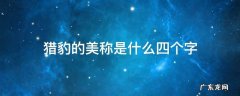 猎豹的雅称 猎豹的美称是什么四个字