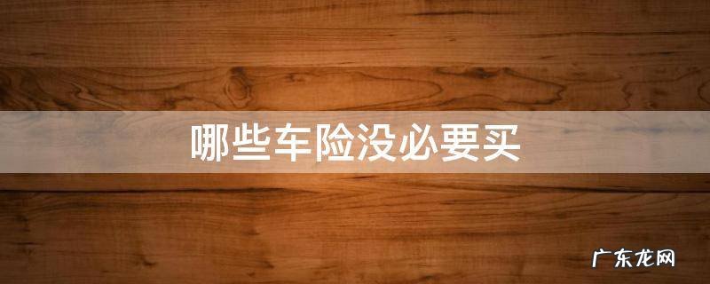 哪些车险没必要买 车险哪些没有必要买
