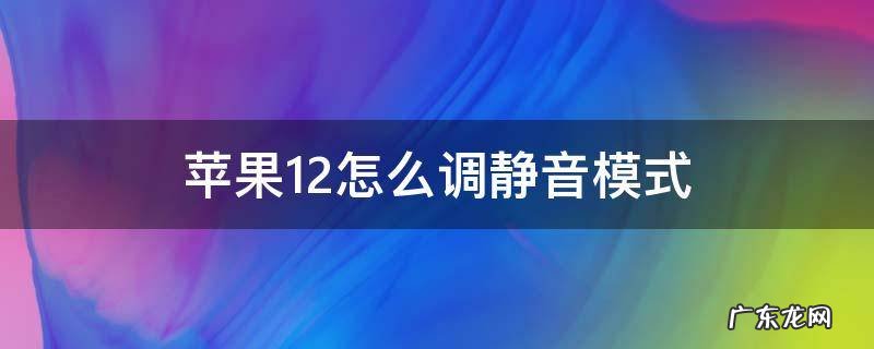 苹果12怎么调静音模式 苹果12怎么设置静音模式
