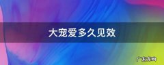 大宠爱多久见效 大宠爱多久见效 跳蚤