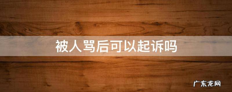 被人骂了可以起诉吗 被人骂后可以起诉吗
