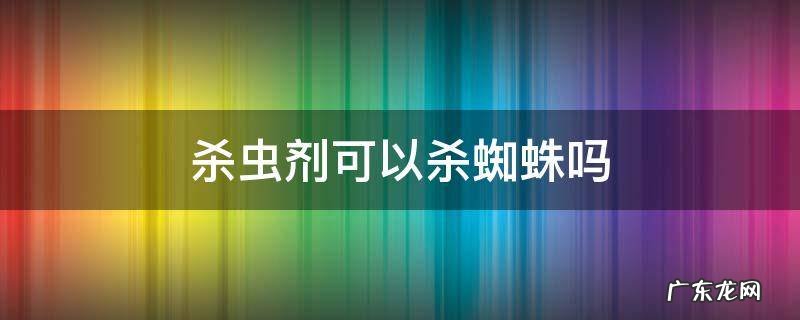 超威杀虫剂可以杀蜘蛛吗 杀虫剂可以杀蜘蛛吗