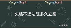 欠钱不还法院多久受理 欠钱不还法院多久立案