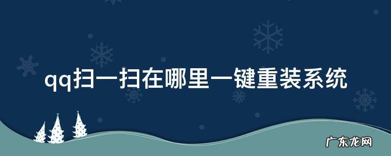 qq电脑版扫一扫在哪里 qq扫一扫在哪里一键重装系统