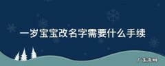 一岁的宝宝改名字需要什么手续 一岁宝宝改名字需要什么手续