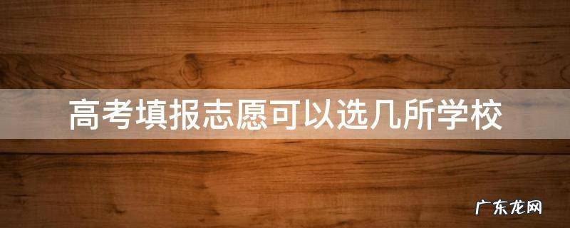 高考填报志愿可以选几所学校 新高考报志愿可以选几个学校