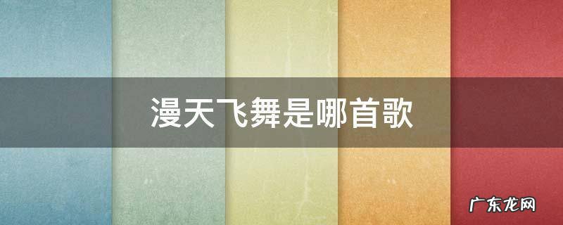 一首歌漫天飞舞 漫天飞舞是哪首歌