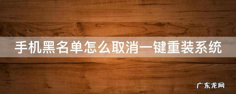 手机黑名单怎么取消一键重装系统 手机黑名单怎么取消一键重装系统设置