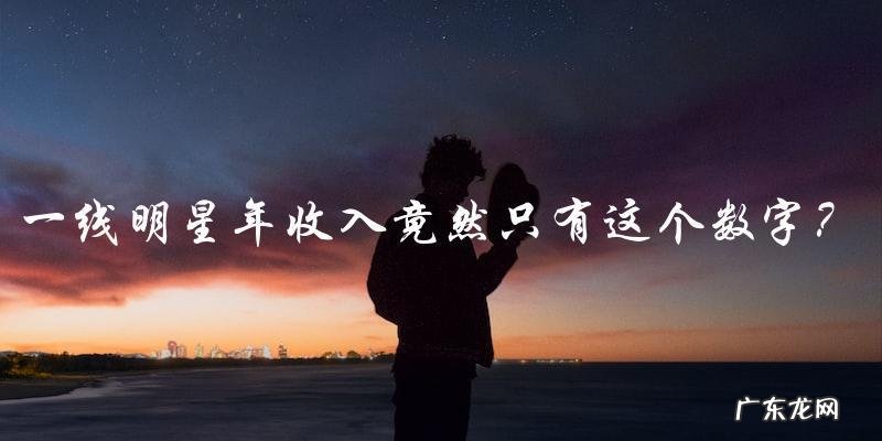 一线明星年收入竟然只有这个数字?!