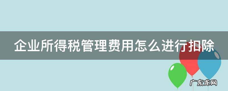 企业所得税管理费用怎么进行扣除 企业所得税管理费用扣除标准