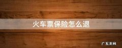 退火车票保险退不退 火车票保险怎么退